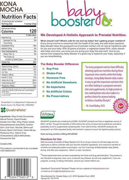 Baby Booster Chocolate Mocha Prenatal Vitamin Sickness,16.4Oz(1.03LB) 465G 465G
