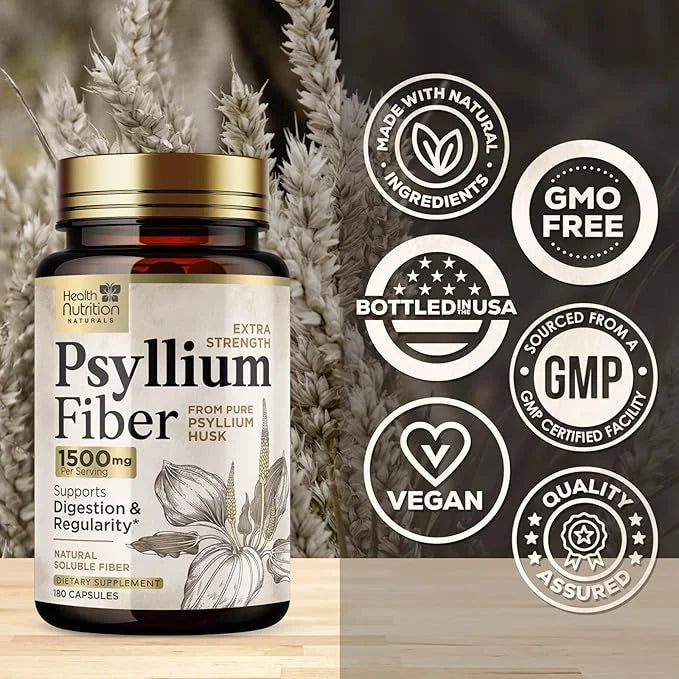 High Absorption Psyllium Husk Capsules 1500mg 180 Fiber