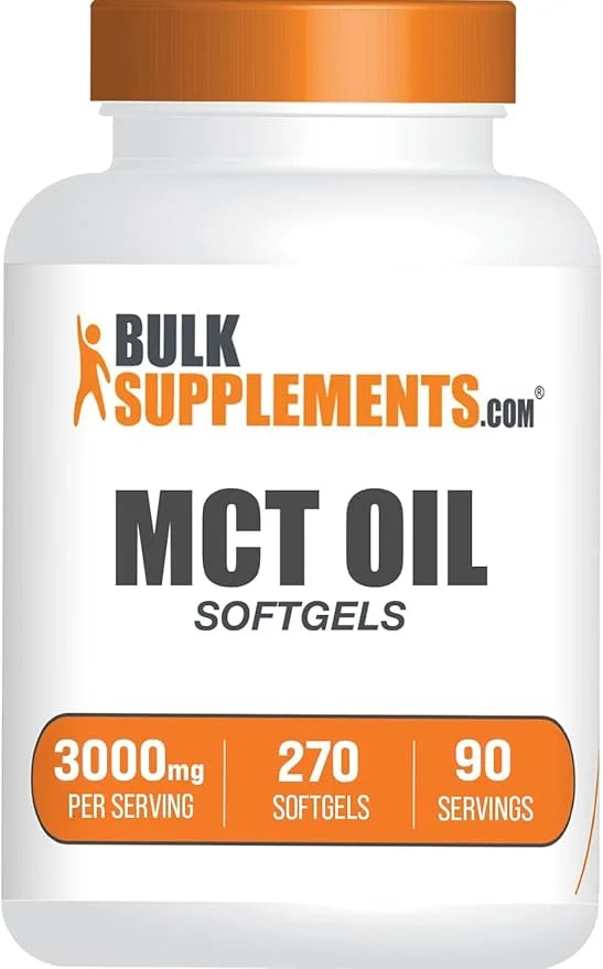 BulkSupplements.com MCT Oil Softgels - Medium Chain Triglyceride, MCT Supplement, MCT Oil 3000mg - for Energy Support, Glu...