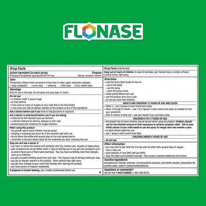 Flonase Allergy Relief Nasal Spray, 24-Hour 144 Sprays,