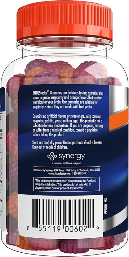 Focus Factor Nootropic Gummies 60 Count (3 Pack)