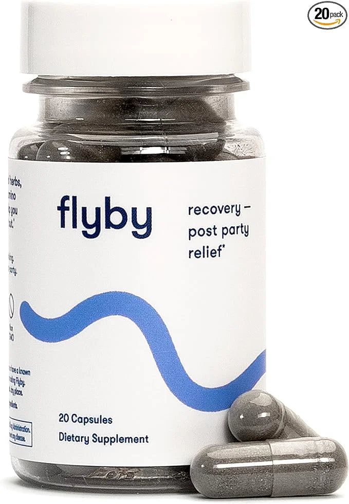 Flyby Recovery Supplement - All The Hang, Without The Over!™ - with Milk Thistle, Vitamin C, Activated Charcoal, and Apple...