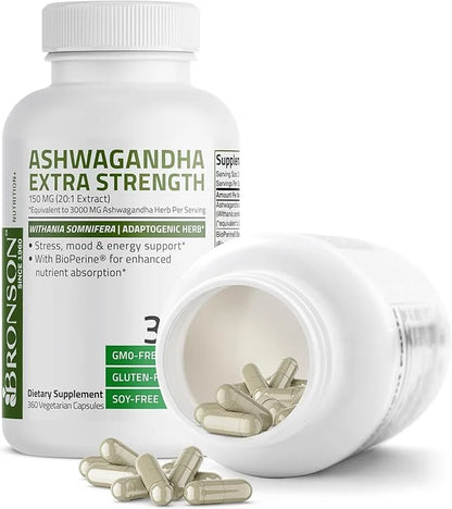 Bronson Ashwagandha Extra Strength Stress & 360 Vegetarian