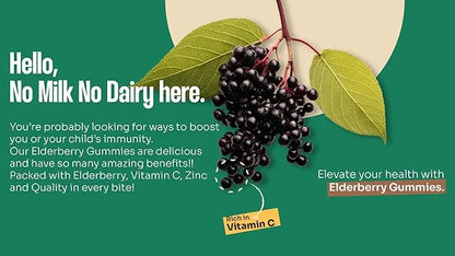 Organic Kids Elderberry Gummies with Zinc 60 Vegan