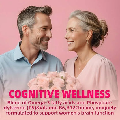 Multivitamin for Women Gummies for 40+ Omega-3,Niacinamide,B-Complex,Lutein,Iron,Choline, Phosphatidylserine,Vitamin D3 fo...