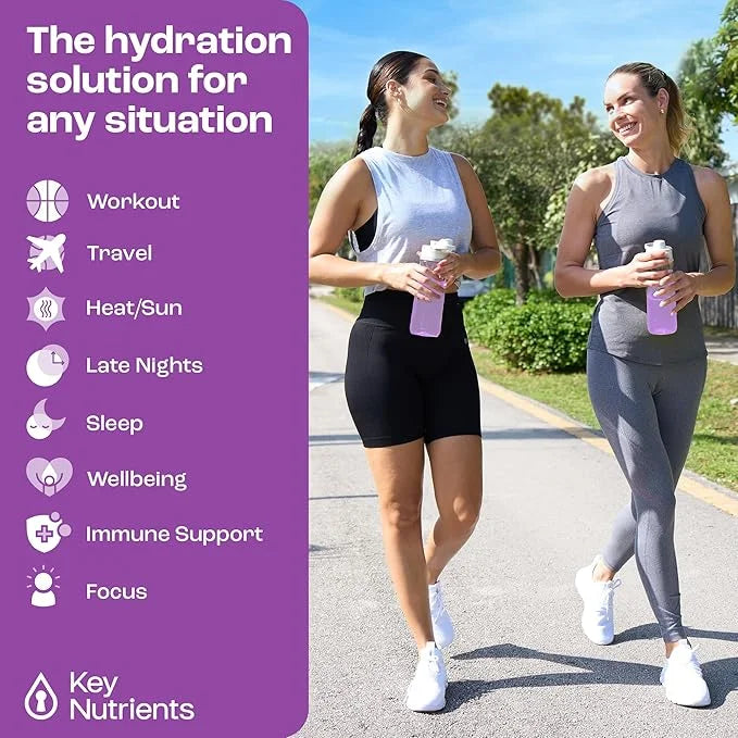 KEY NUTRIENTS Multivitamin Electrolytes Powder Packets - Delicious Acai Berry 40 Pack Hydration Packets - Travel Hydration...