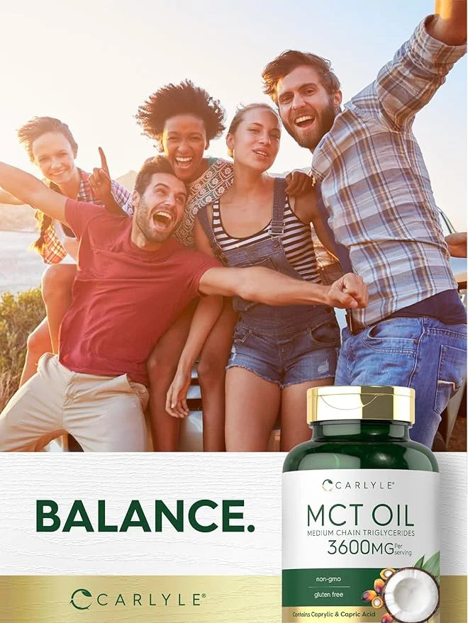 Carlyle MCT Oil Capsules 3600 mg | 70 Softgels | Keto Coconut Oil Pills | Non-GMO & Gluten Free Supplement - Product Image
