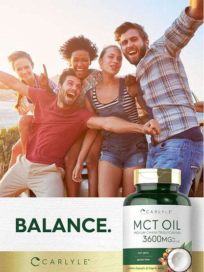 Carlyle MCT Oil Capsules 3600 mg | 70 Softgels | Keto Coconut Oil Pills | Non-GMO & Gluten Free Supplement - Product Image