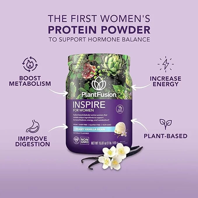 PlantFusion Inspire Plant Protein Powder for Women - Low Carb Protein Powder for Lean Muscle Support - Keto, Gluten Free, ...