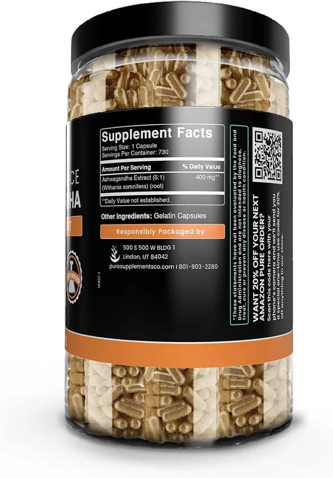 Pure Original Ingredients Ashwagandha (730 Capsules)
