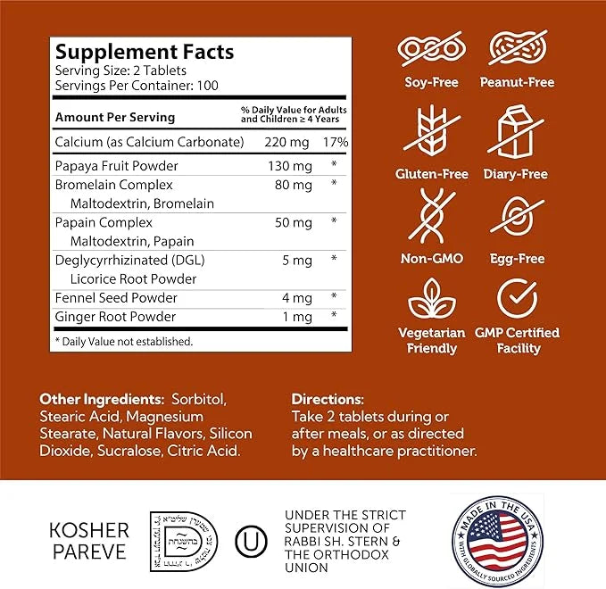 Zahler AfterMeals Digestive Enzymes for Digestion Health (100 Tablets)