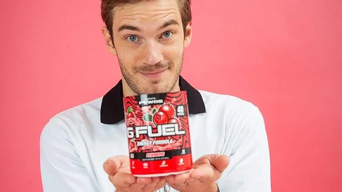 G Fuel PewDiePie Energy Drink Powder, Pre Workout Caffeine Mix for Gaming, Sugar Free Focus Amino, Vitamin + Antioxidants,...