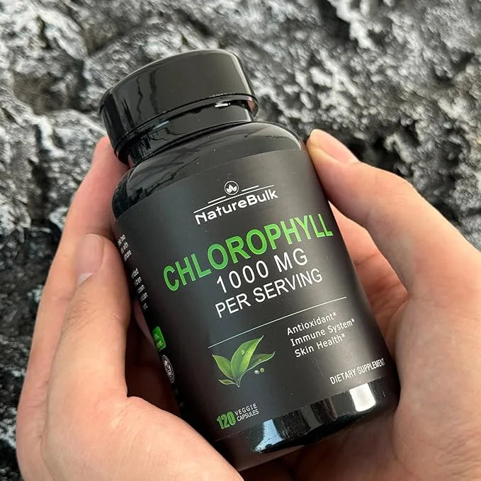 Chlorophyll Capsules 1000mg - 100% Natural Potency Concentration for Women & Men, Gut Health, Skin Support - Natural Energ...