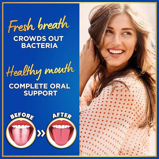 Oral Probiotics for Teeth and Gums - 3BN CFU Lactobacillus Salivarius Acidophilus Rhamnosus Streptococcus - Bad Breath Tre...