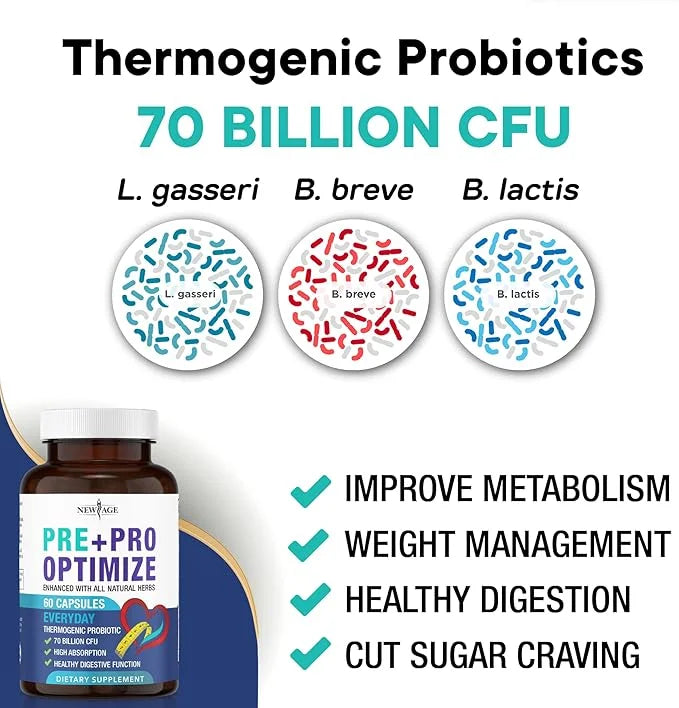Pro Optimize Probiotics for Women, Menopause, 70 Billion CFU, Digestive Health - Relief for Bloating, Hot Flashes, Joint S...