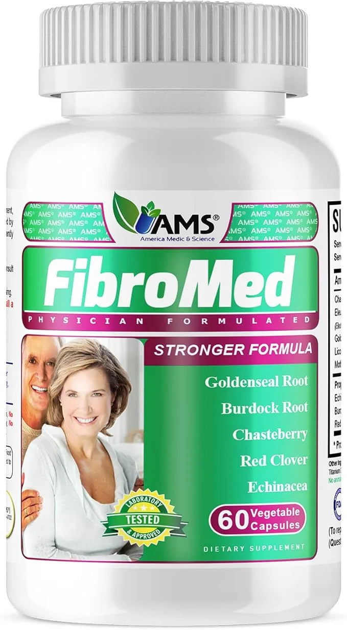 America Medic & Science FibroMed (60 Capsules) | Hormonal Balance Supplement for Women | with Chasteberry, Red Clover, Ech...