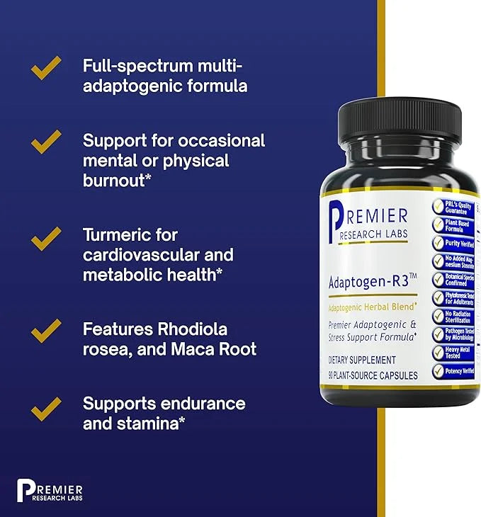 Premier Research Labs Adaptogen-R3: Adaptogen Supplements, 90 Vegetarian