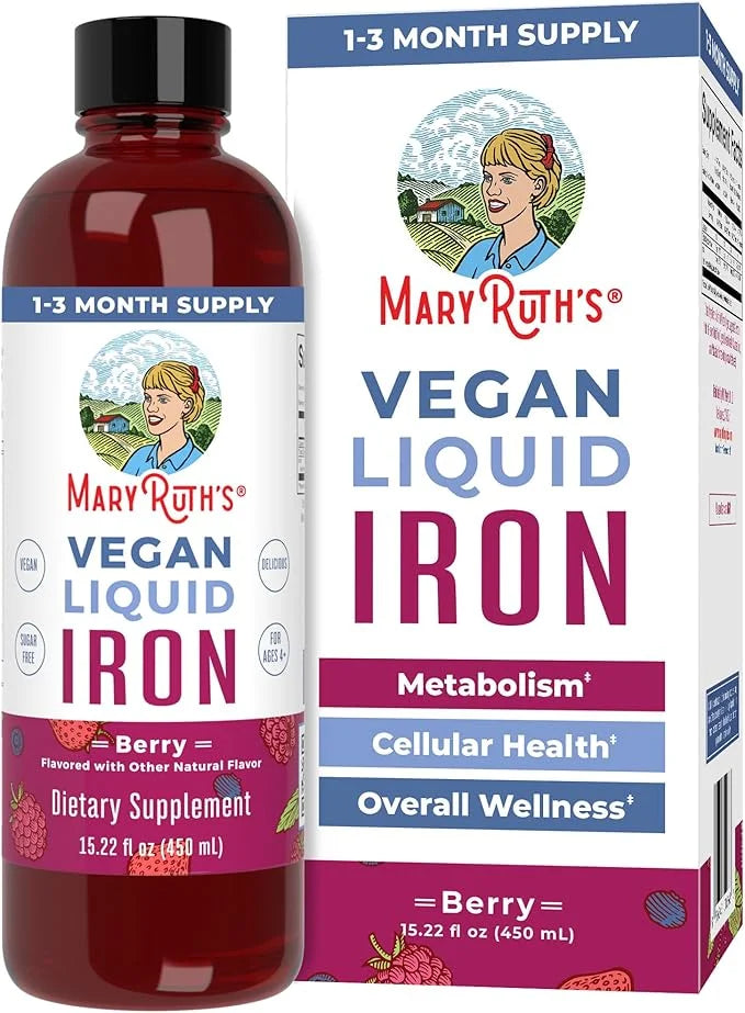MaryRuth Organics Iron Supplement for Women Men & Kids, Liquid Iron Supplement for Women Men & Kids, Iron for Healthy Bloo...