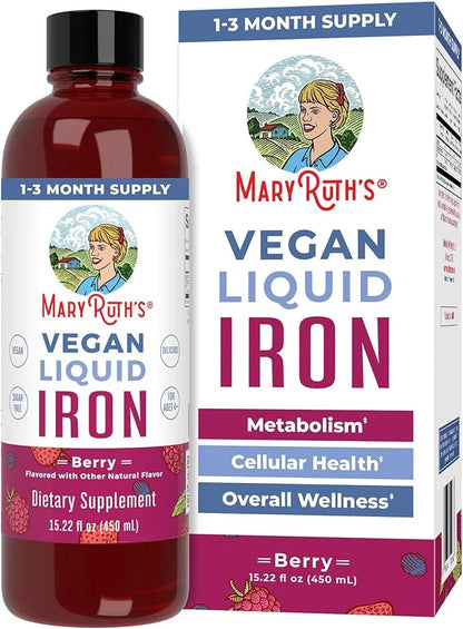 MaryRuth Organics Iron Supplement for Women Men & Kids, Liquid Iron Supplement for Women Men & Kids, Iron for Healthy Bloo...