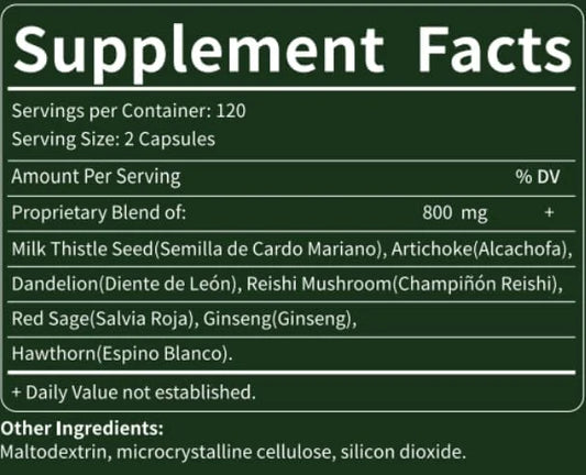 Silymarin Milk Thistle Liver Detox Capsules 120Count
