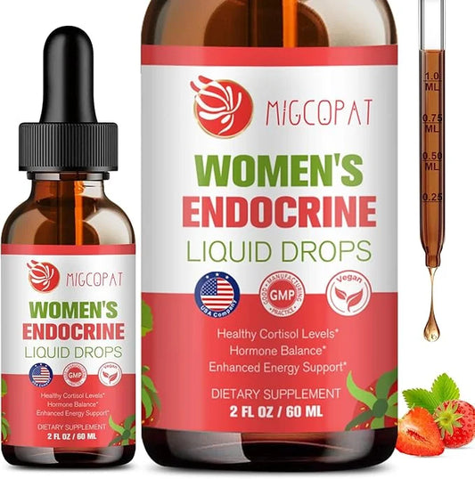 Women Endocrine Superfood Supplement Liquid Drops, Supports Healthy Cortisol Levels, Hormonal Balance, Gut Health, Mood, S...