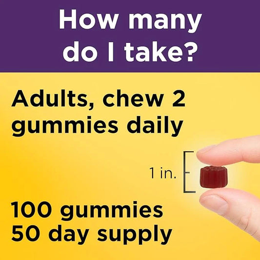 Nature Made Elderberry with Vitamin C 100 Gummies, 50 Day