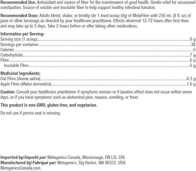 Metagenics MetaFiber - 6 g Dietary 10.72 oz