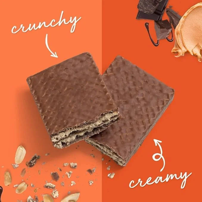 Power Crunch Protein Wafer Bars, High Protein Snacks with Delicious Taste, Peanut Butter Fudge, 1.4 Ounce (12 Count) - Pro...