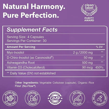 Intimate Rose Myo-Inositol & D-Chiro Inositol Supplement - Hormone Balance & Ovarian Support for Women - Ideal 40:1 Ratio,...