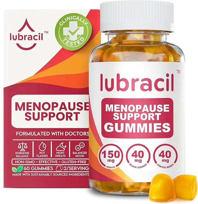 Lubracil Menopause Gummies for Women - Menopausal Supplements for Hot Flashes, Night Sweats, Mood Swings and Hormonal Bala...