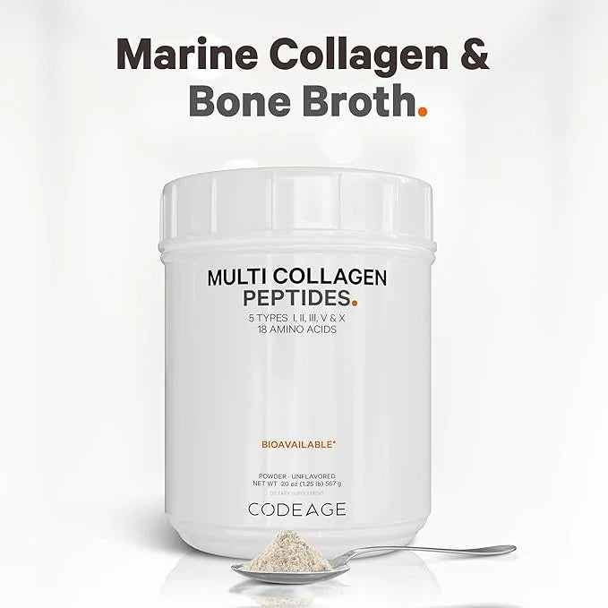 Codeage Multi Collagen Protein Powder Peptides, 2-Month Supply, Hydrolyzed, Type I, II, III, V, X Grass Fed All in One Sup...