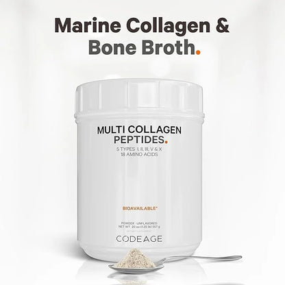 Codeage Multi Collagen Protein Powder Peptides, 2-Month Supply, Hydrolyzed, Type I, II, III, V, X Grass Fed All in One Sup...