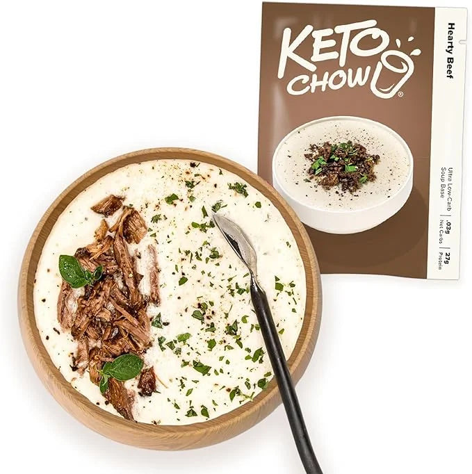Keto Chow Hearty Beef - Keto Meal Replacement Soup Powder - Nutritionally Complete - Low Carb - Delicious Easy Meal Substi...