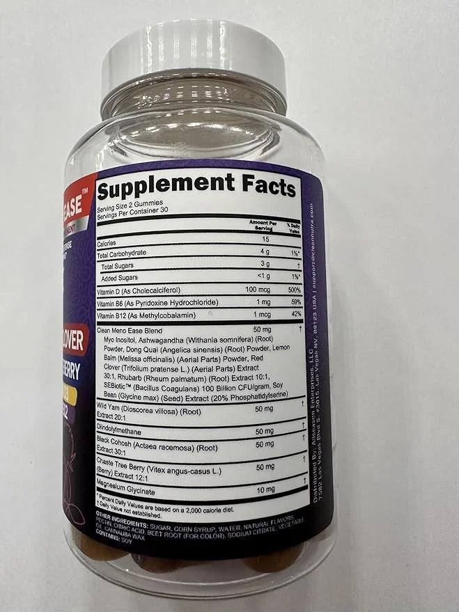 Menopause Supplement For Women Gummies with Black Cohosh, Wild Yam Magnesium, Red Clover For Menopause Relief Hormone Bala...