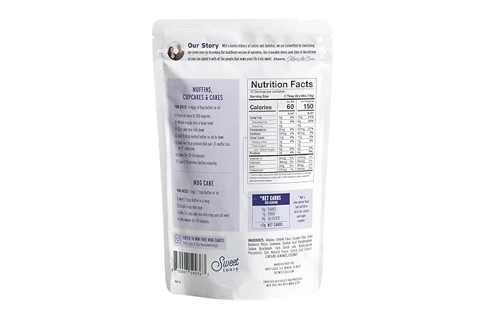 Sweet Logic Keto Baking Mix - Blueberry Muffin - Gluten-Free - Dairy Free - Diabetic-Friendly - High Protein - Allulose - ...