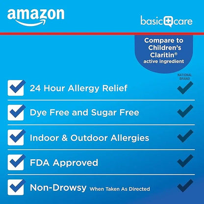 Amazon Basic Care Children’s Allergy Medicine, 24 Hour 5 mg/5 mg/5 mL, 2 and 8 fl 1)