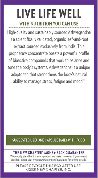 New Chapter Organic Ashwagandha Supplement, One 60 Count