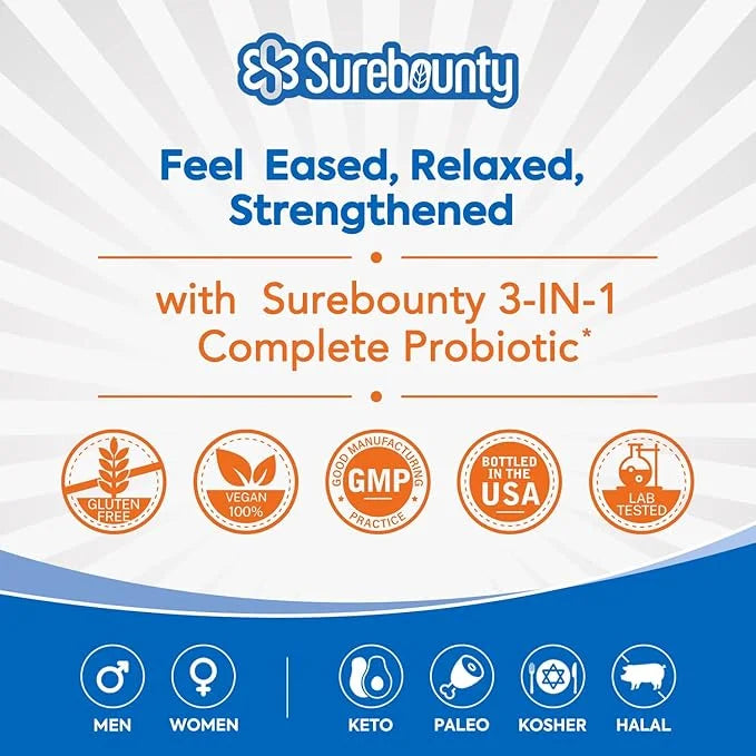 Probiotics 120 Billion CFU, Probiotics 3-in-1 Complete 30 Caps