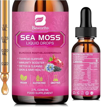 3000mg Sea Moss Liquid Drops D3, 6X 6X Stronger