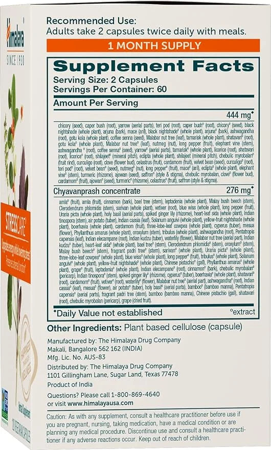 Himalaya StressCare Herbal Supplement, Supports Stress 120 Capsules