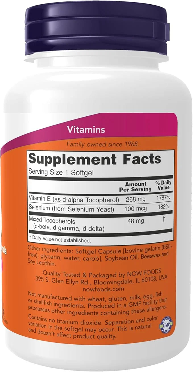 NOW Supplements, Vitamin E-400 IU, Mixed 100 Softgels