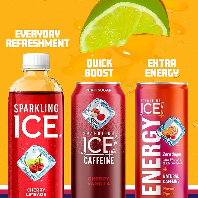 Sparkling Ice, Cherry Limeade Sparkling Water, Zero Sugar Flavored Water, with Vitamins and Antioxidants, Low Calorie Beve...