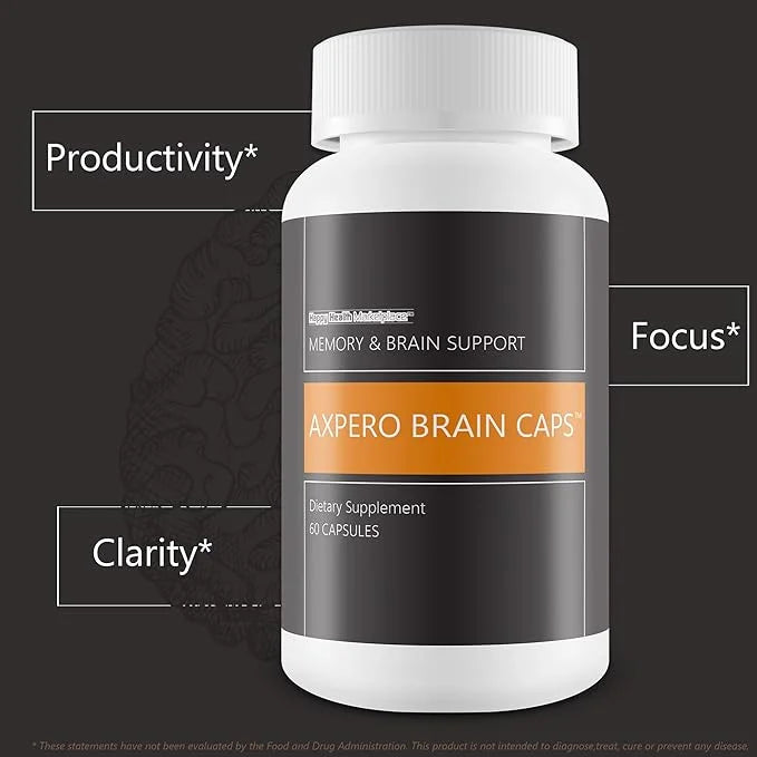 Axpero Brain Caps - Our Best Memory Brain Support Supplement for Women & Men - Axpero Oral Memory Supplement for Brain - B...
