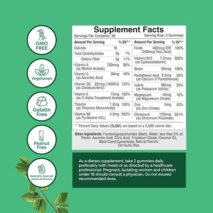 Sugar Free Gummy Vitamins for Teen 12-17 Gummies 12-17 for 12-17 and