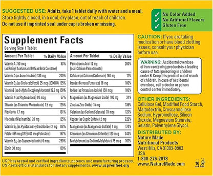 Nature Made Multivitamin Tablets with Iron, 130 Tablets, 130 Day