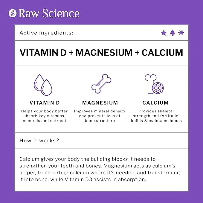 Calcium Magnesium Supplement, Bone Strength Supplements, K2, Plant 515MG Per 90 Capsules