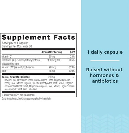 Iron Supplement by Ancient Nutrition, 18mg 30 Capsules