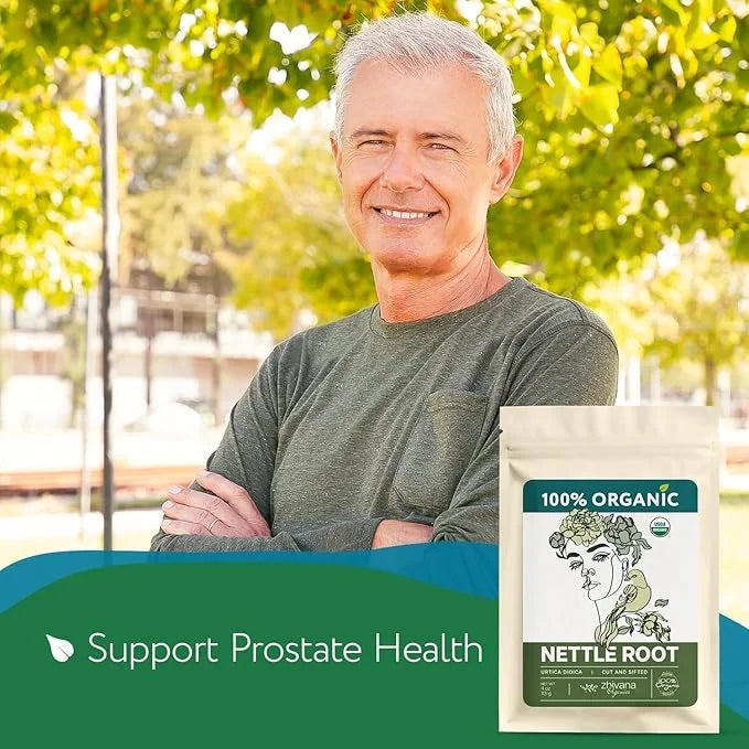 Organic Stinging Nettle Root Tea for Men's Health (4oz.) - Supports Prostate Health, Hormonal Balance & Energy - Make Herb...