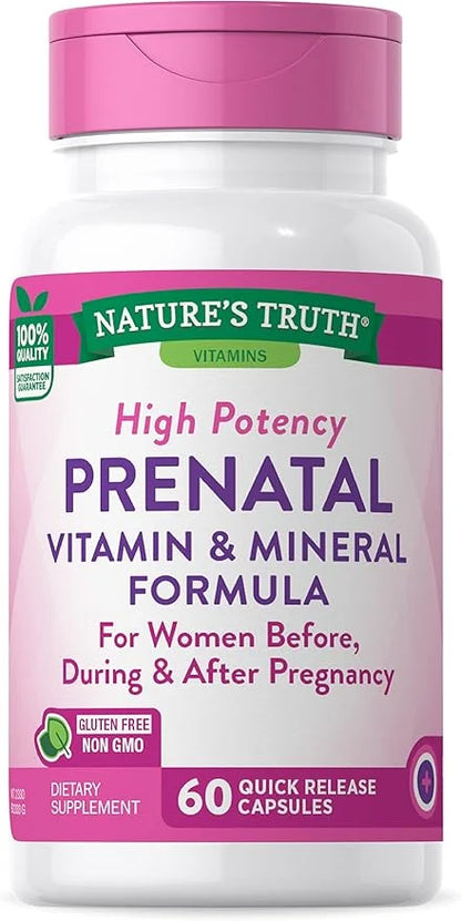 Nature's Truth Prenatal Vitamins With Folic Acid 60 Capsules