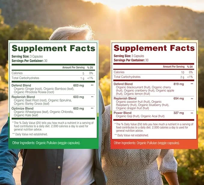 100% Organic Fruits and Veggies Supplement (USDA Organic - Made in USA) 180 Potent Fruits and Vegetable Capsules for Energ...